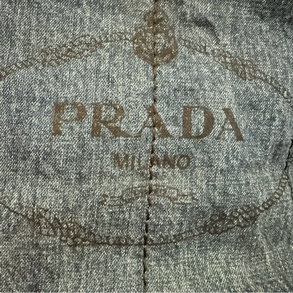 Authentic Prada Denim Canapa Tote Medium | 16” Blue Jean Prada Milano Bag - Picture 9 of 13